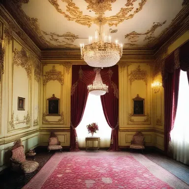 The room was adorned with pointlessly extravagant decorations, overshadowing its simplicity.