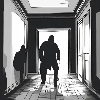 The protagonist pointlessly ran deeper into the haunted house, unaware of the danger that awaited them.