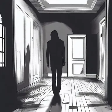 The protagonist pointlessly ran deeper into the haunted house, unaware of the danger that awaited them.