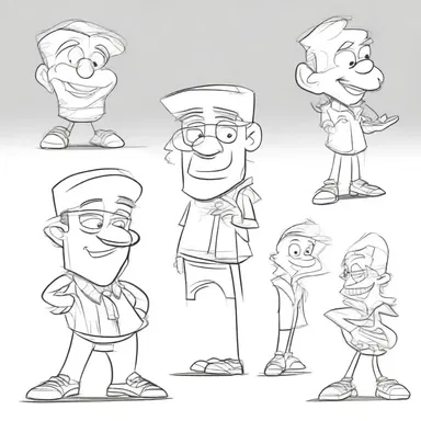 The artist shared their unpublished sketches for a new cartoon character, showcasing their creative process.