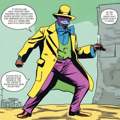 The comic strip featured a masquerader who used different disguises to solve crimes.