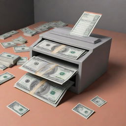 An illustration of a bank deposit scenario presenting a deposit slip, stacks of banknotes, and a secure bank vault