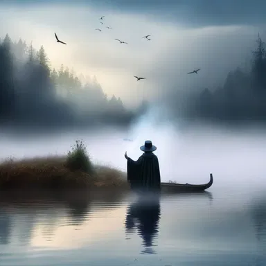 In the realm of magic, the sorcerer used his powers to vaporize the lake, creating a mystical fog that hid his true intentions.