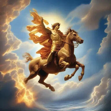 According to ancient Greek mythology, Helios drove his fiery chariot across the sky, causing the water bodies to vaporize and form clouds.