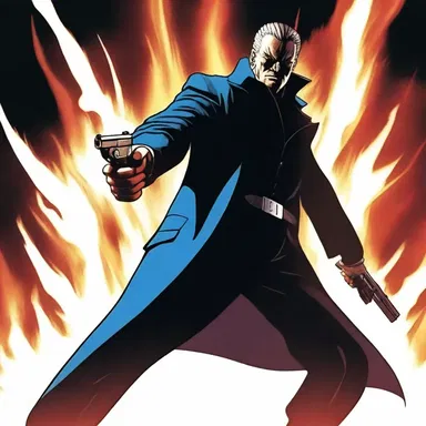 In the climax of the story, the villain's evil plan is thwarted when the protagonist vaporizes him with a single gunshot.
