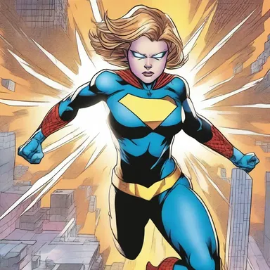 In this action-packed comic book, the superhero uses her electric powers to vaporize the enemy and save the city from destruction.