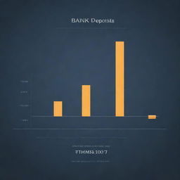 A graphic illustration showing a rising trend of bank deposits over time. Include a line graph with dates on the x-axis and deposit amounts on the y-axis, all presented in a sleek and professional style.