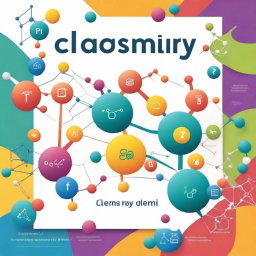 A high-quality, digital art depiction of a book cover designed for chemistry students