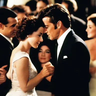In the movie, the protagonist and his beloved shared a passionate egress from the crowded party.