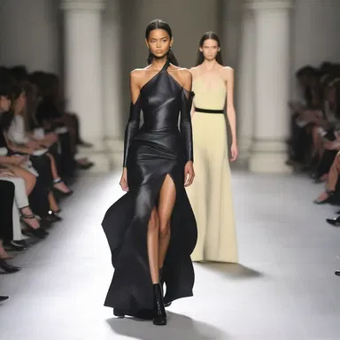 The designer showcased her latest collection with models making a grand egress down the runway.