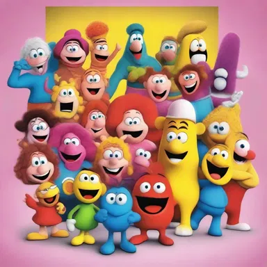 The egress of colorful characters from the cartoon show brought joy to children's faces.