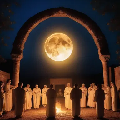 During the religious ceremony, the believers believed that the egress of the sun from behind the moon symbolized the triumph of light over darkness.