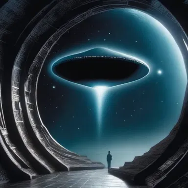 In the science fiction novel, the egress of the alien spaceship from the black hole was an awe-inspiring moment.