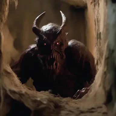 In the horror movie, the egress of the ancient demon from its hiding place unleashed a wave of terror upon the unsuspecting victims.