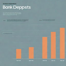 An infographic showing the growth of bank deposits. The graphic includes a rising bar chart with the horizontal axis showing time periods, and the vertical axis indicating the amount of deposits