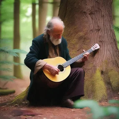 In the enchanted forest, there was a magical luthier who could carve instruments out of the ancient trees.