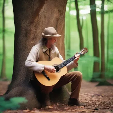 In the enchanted forest, there was a magical luthier who could carve instruments out of the ancient trees.