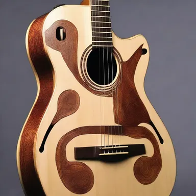 The luthier showcased his innovative design of a guitar with a unique, fashion-forward pattern on its body.