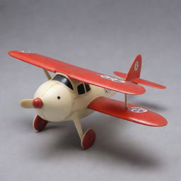 A detailed image of a toy airplane designed to look like a momo, or Tibetan dumpling, with round plump body, engineless wings, and a cute propeller nose.