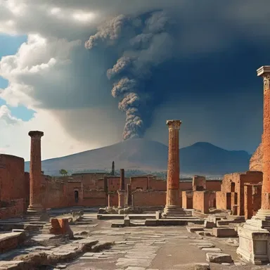 The ravaging of Pompeii by the eruption of Mount Vesuvius in 79 AD left the city buried in ash and preserved for centuries.