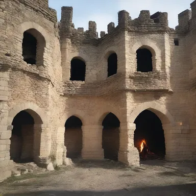 The ravaging of the medieval castle by a fire resulted in extensive damage to its structure and interiors.