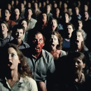 The horror movie was so intense that it filled the audience with frisson, making them jump in their seats.