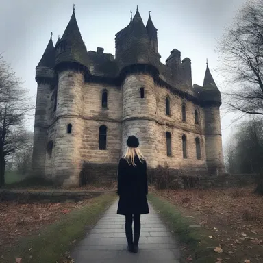 Visiting the haunted castle, she couldn't help but feel a frisson as she learned about the gruesome events that took place there centuries ago.