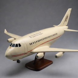 An engaging image of a Boeing-style airplane sculpted to resemble a momo or Tibetan dumpling, complete with signature elements of the Boeing design.