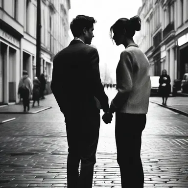 As they held hands and stared into each other's eyes, there was a moment of blankness, where words were unnecessary to convey their love.