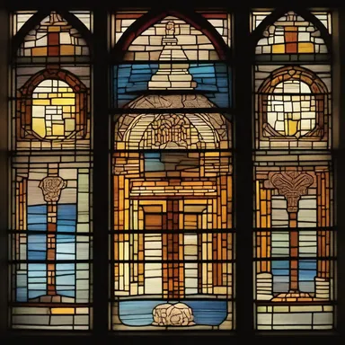 The ancient temple displayed a beautiful stained glass window made from optical flint.