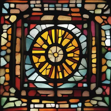 The ancient temple displayed a beautiful stained glass window made from optical flint.