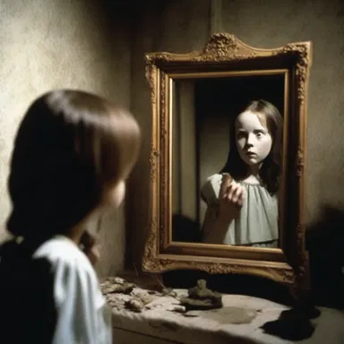 The horror movie featured a haunted mirror made from optical flint, which caused terrifying supernatural occurrences.