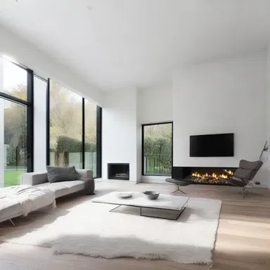 The minimalist style of the house features depletion of excessive decorations, creating a clean and modern aesthetic.