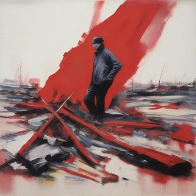 The artist used bold brushstrokes to depict the depletion of natural resources in a striking and thought-provoking manner.