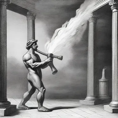 In Greek mythology, the fire hose was a tool used by Hephaestus, the god of fire and blacksmithing, to control and extinguish flames.