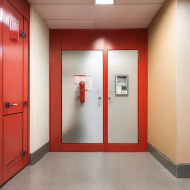 The architect included a fire hose cabinet in the building's design to ensure the safety of the occupants in case of a fire emergency.