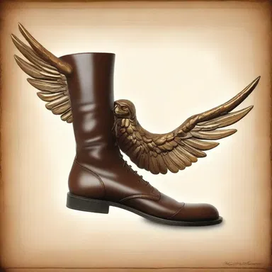 According to ancient Greek mythology, the god Hermes wore shoes with half soles made from magical materials that allowed him to fly.