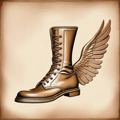 According to ancient Greek mythology, the god Hermes wore shoes with half soles made from magical materials that allowed him to fly.