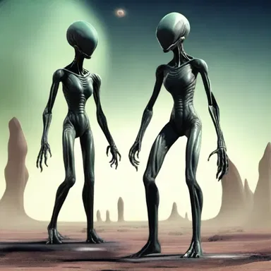 In the science fiction novel, the bipedal alien beings from the distant planet moved gracefully on their two feet.