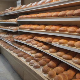 A traditional bakery filled with an assortment of baked goods freshly preserved