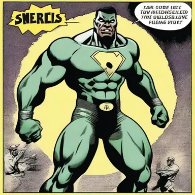 The superhero in the comic had negroid features and was depicted as a strong and highly skilled character.
