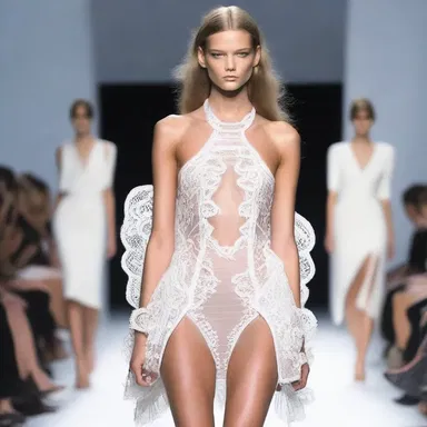 The designer created a simulacrum of a famous model, showcasing it on the runway.