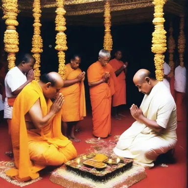 The devotees prayed before the simulacrum of their deity.