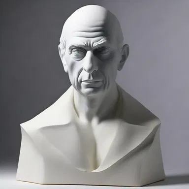 In the novel, the author describes a character's emotional state through the simulacrum sculpted in their likeness.