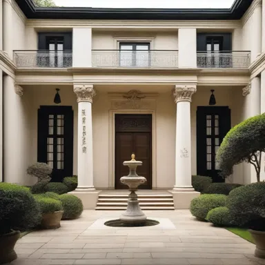 The grand mansion featured a stunning simulacrum of the owner in the courtyard, displaying their influence and wealth.