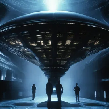 The movie featured a stunning special effects sequence where the alien ship appeared as a shimmering simulacrum of a human being.