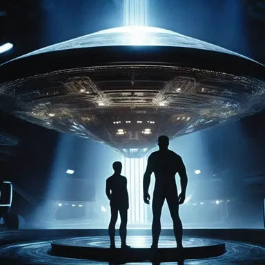 The movie featured a stunning special effects sequence where the alien ship appeared as a shimmering simulacrum of a human being.