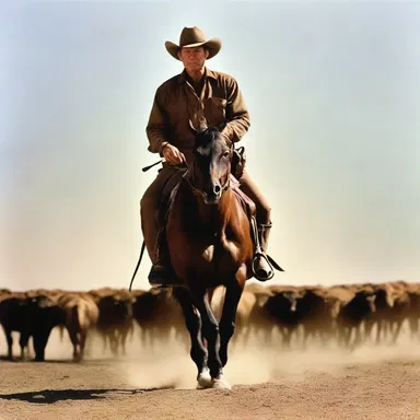 In the Western movie, the trail boss skillfully led the herd of cattle across the dusty plains, showcasing his leadership and bravery.
