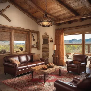 The ranch house was designed with a western theme, featuring elements that paid homage to the trail boss and the rich history of cattle drives.