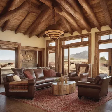 The ranch house was designed with a western theme, featuring elements that paid homage to the trail boss and the rich history of cattle drives.